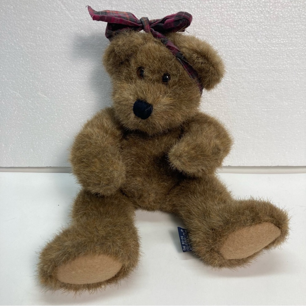 Boyd’s Bears with Bow Headband Vintage 1985-1997 Jointed Plush Toy Brown 14 inch